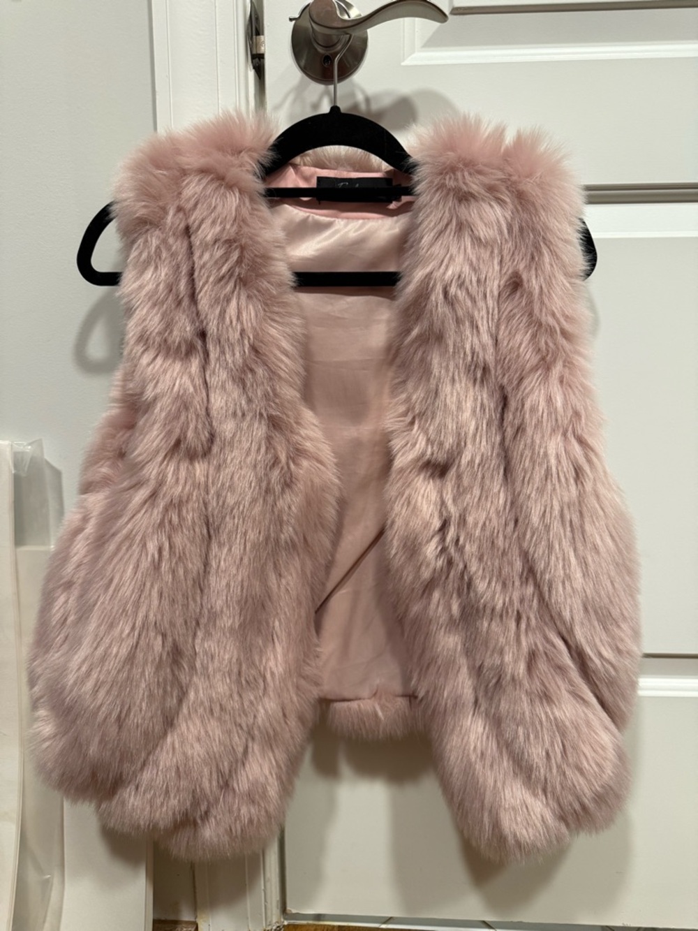 Women's Blush Pink Faux Fur Vest - Luxurious Layering